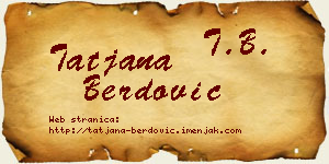 Tatjana Berdović vizit kartica